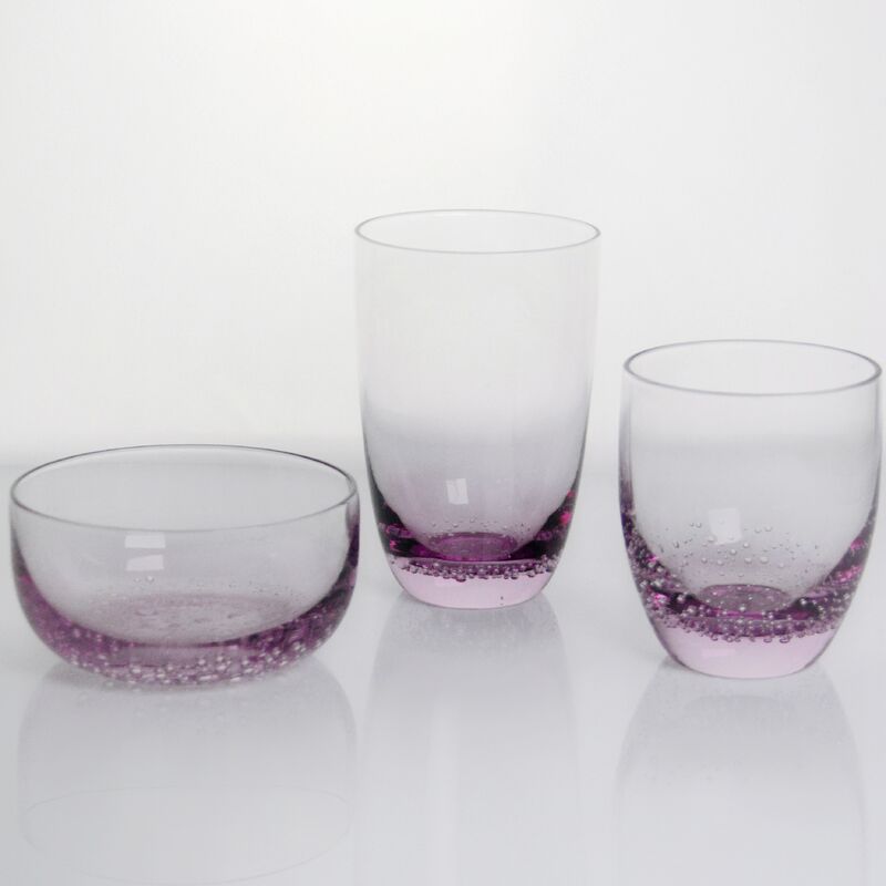 kualitas Crystal Wine Glass handblown with subtle trapped bubbles and a soft lavender to clear gradient combining beauty and durability pabrik