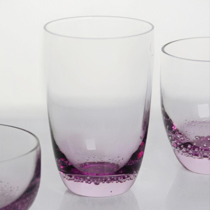 kualitas Crystal Wine Glass handblown with subtle trapped bubbles and a soft lavender to clear gradient combining beauty and durability pabrik