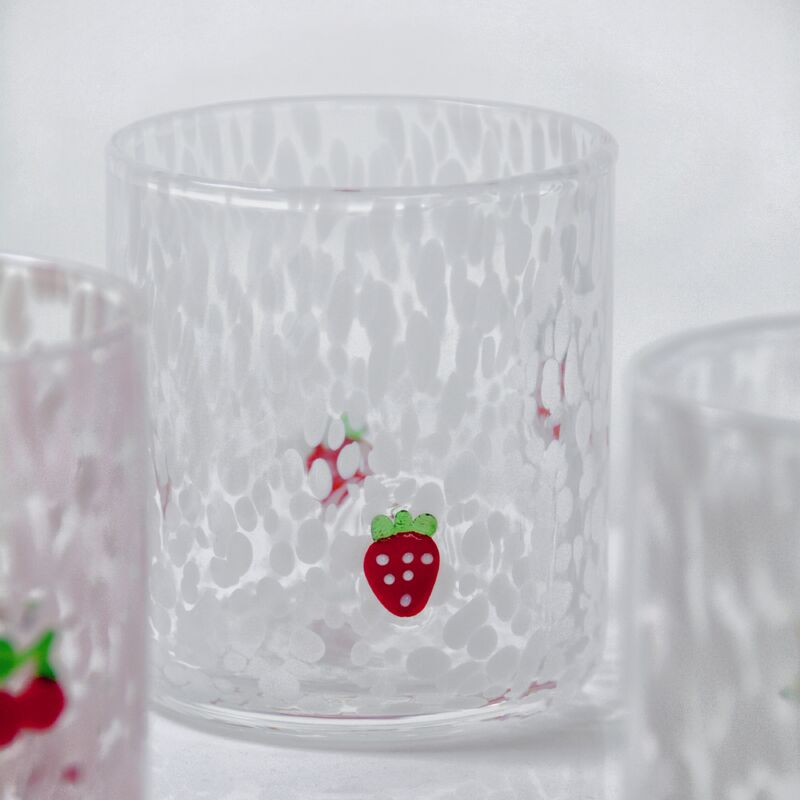 kualitas Tumbler Drinking Glasses hand crafted with dreamy confetti patterns and fruity designs that bring joy to your table setting pabrik