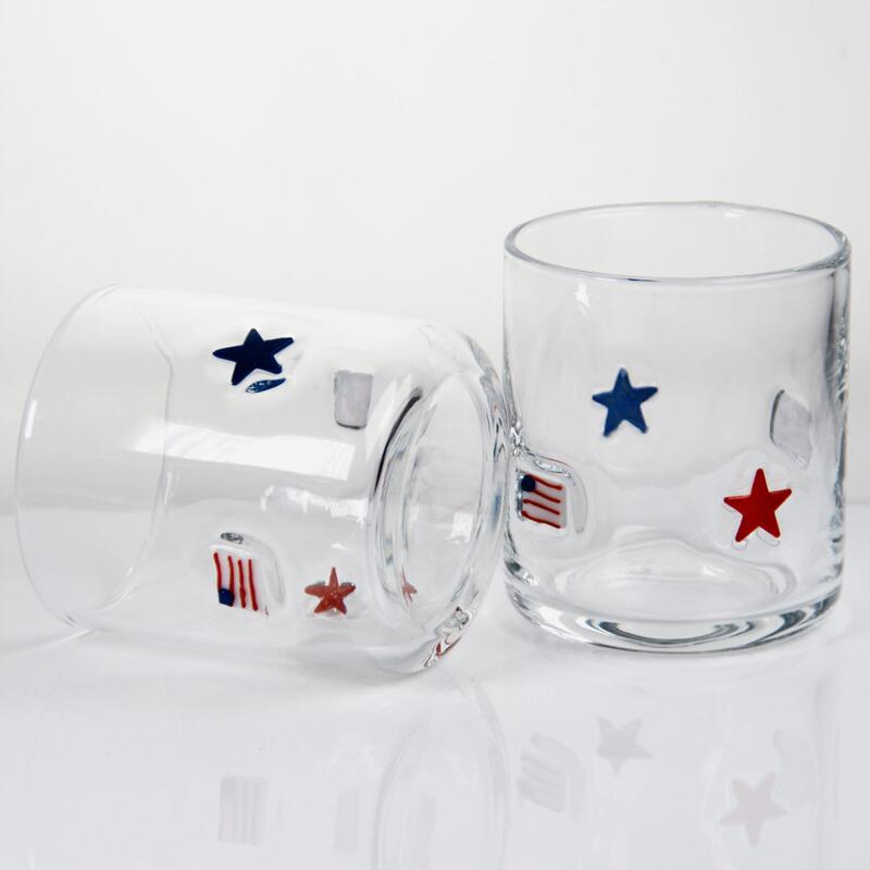 kualitas Hand Blown Patriotic Design Icon Glass dengan Kapasitas 400ml - Clear Tumbler untuk Whiskey dan Cocktail pabrik