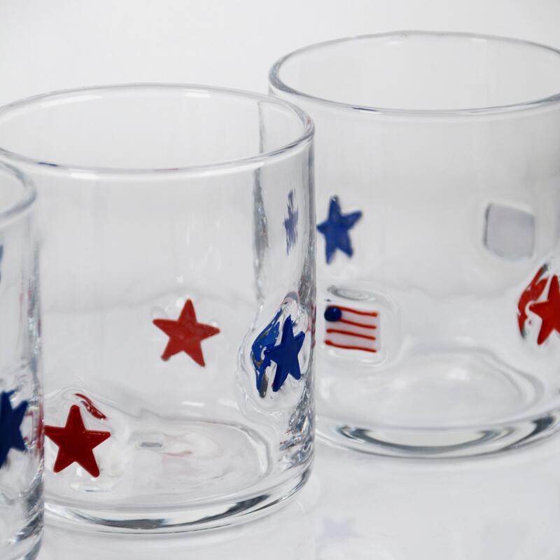 kualitas Hand Blown Patriotic Design Icon Glass dengan Kapasitas 400ml - Clear Tumbler untuk Whiskey dan Cocktail pabrik