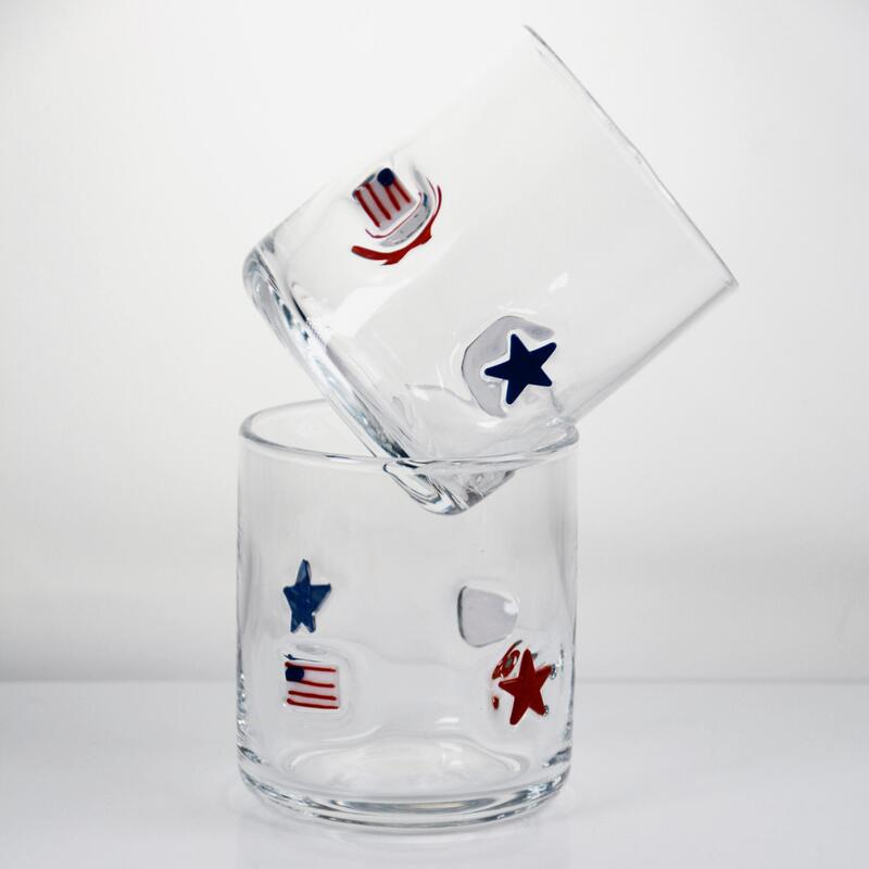 kualitas Hand Blown Patriotic Design Icon Glass dengan Kapasitas 400ml - Clear Tumbler untuk Whiskey dan Cocktail pabrik