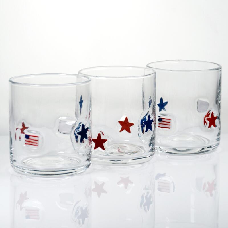 kualitas Hand Blown Patriotic Design Icon Glass dengan Kapasitas 400ml - Clear Tumbler untuk Whiskey dan Cocktail pabrik