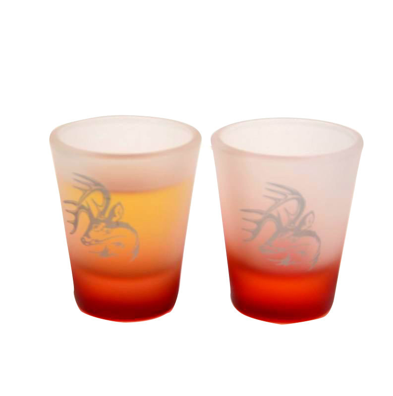 kualitas 2oz Tinting Color Frozen Matte Unique Shot Glasses pabrik