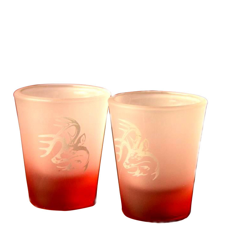 kualitas 2oz Tinting Color Frozen Matte Unique Shot Glasses pabrik