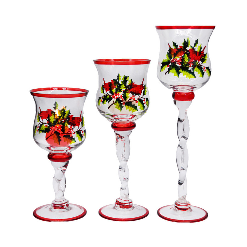 kualitas Glass Candle Holders For Christmas pabrik