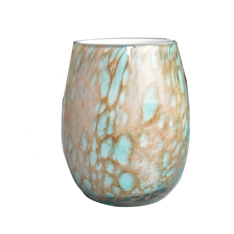 kualitas Turquoise Solid Color Votive Glass Candle Holders pabrik