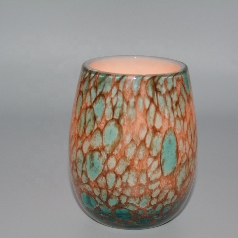 kualitas Turquoise Solid Color Votive Glass Candle Holders pabrik