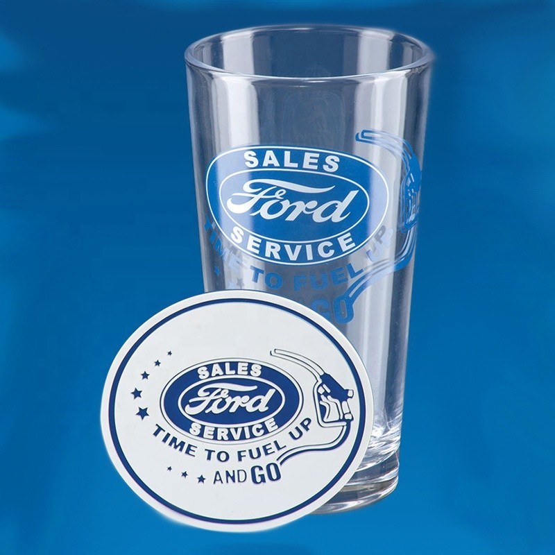 kualitas Tall Giant 20 Oz Pint Craft Beer Glasses With Color Decal pabrik