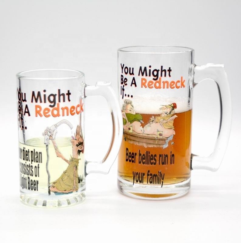 kualitas Color Print Decorated Mug Craft Beer Glasses pabrik