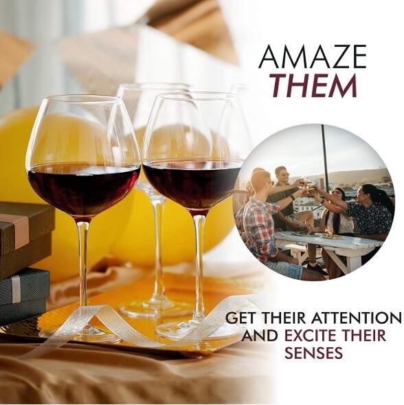 kualitas Mouthblown Large Size 750ml Stemed Crystal Wine Glasses , Crystal Red Wine Glasses pabrik