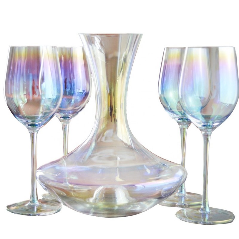 kualitas Hand Blown Crystal Wine Glass Set pabrik