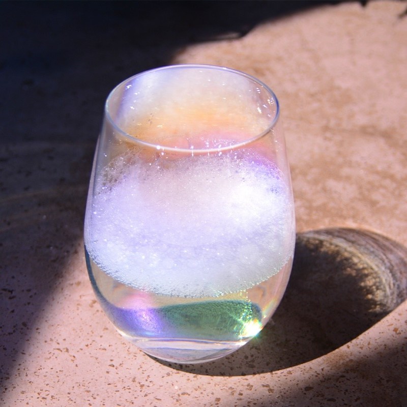 kualitas Ion Plated Rainbowl 16 Oz Stemless Wine Glass , Antique Crystal Wine Glasses pabrik