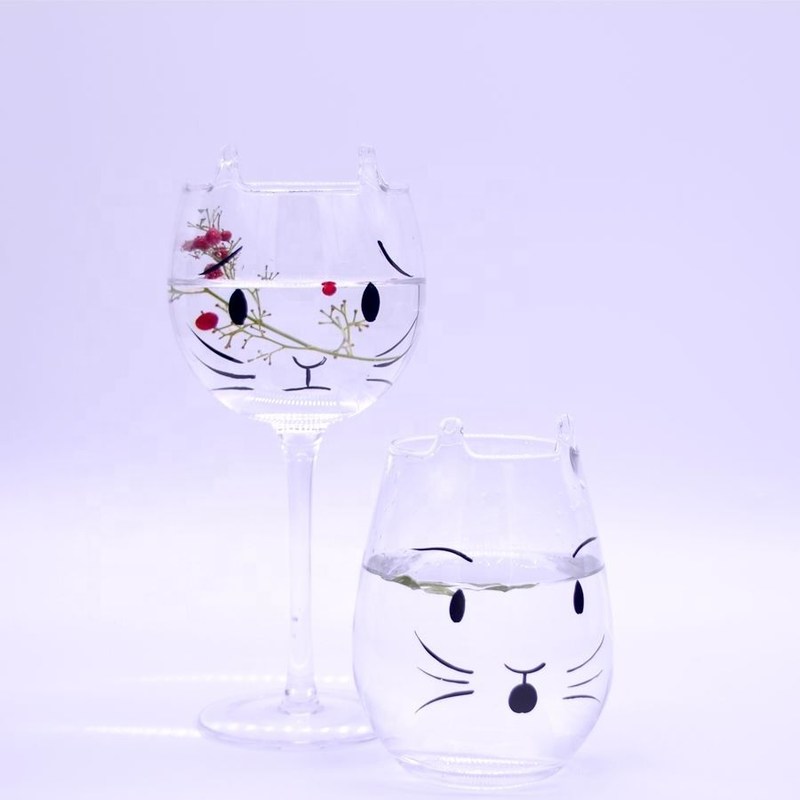 kualitas Cat Shaped 400ml Crystal Balloon 14 Oz Wine Glasses pabrik