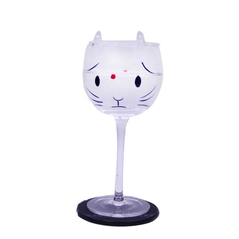 kualitas Cat Shaped 400ml Crystal Balloon 14 Oz Wine Glasses pabrik