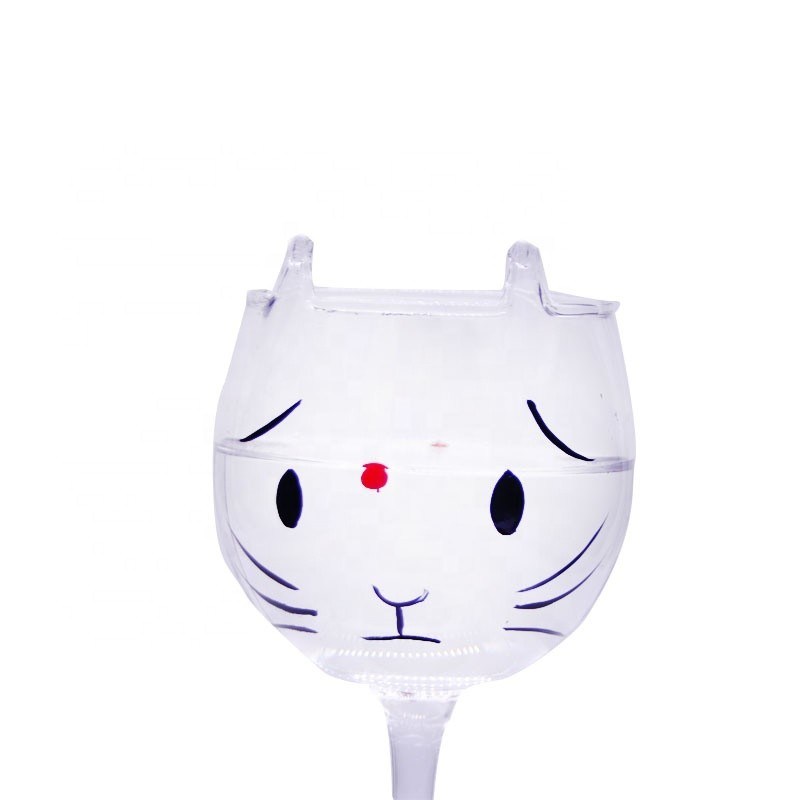 kualitas Cat Shaped 400ml Crystal Balloon 14 Oz Wine Glasses pabrik