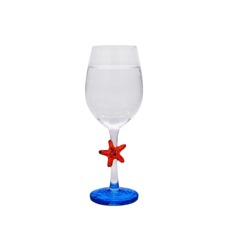 kualitas Creative Sea Animal Stem Crystal Wine Glass For Summer Holiday pabrik