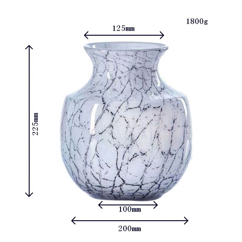 kualitas Marble Stripes Large Glass Vase Centerpieces pabrik