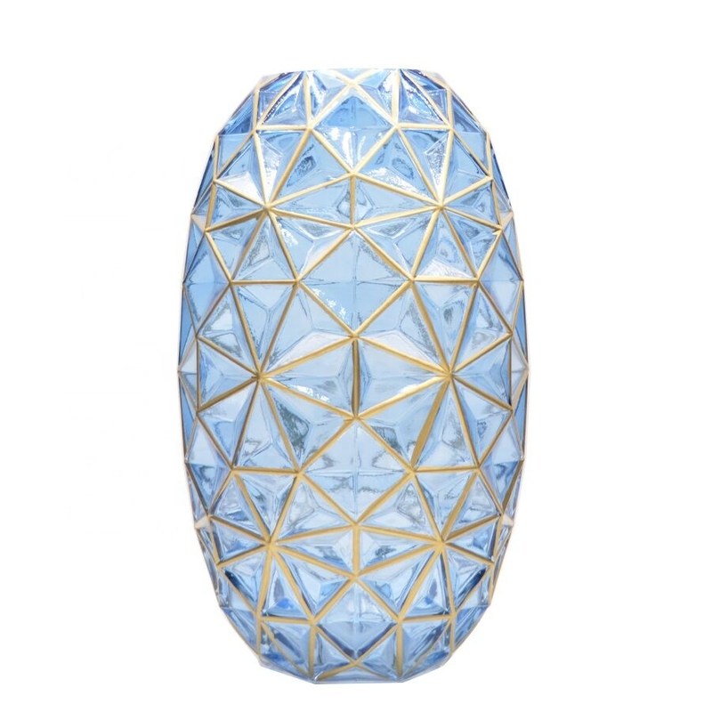 kualitas Creative Handpainted Decorative Glass Vase For Wedding pabrik