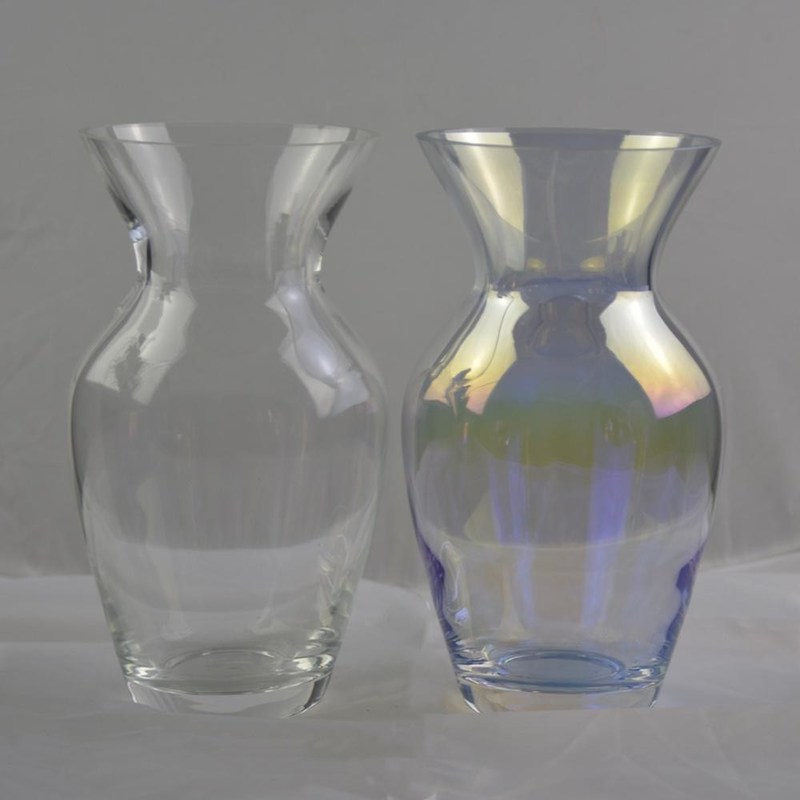 kualitas Customize Irridescent Decorative Glass Vase For Home pabrik