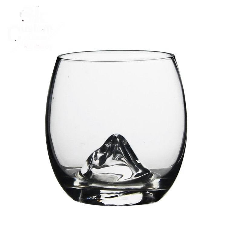 kualitas Lead Free Crystal Ice Hill Bottom Handmade Whiskey Glass pabrik