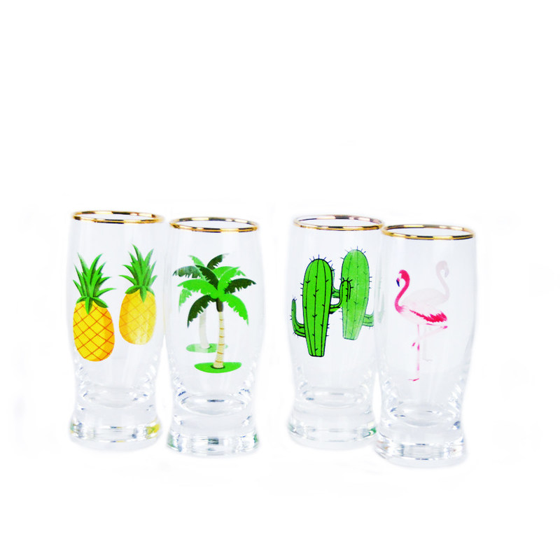 kualitas Color Decal Printed Unique Shot Glasses pabrik