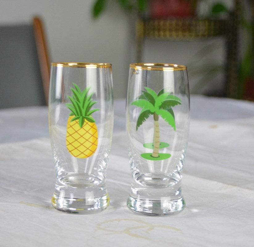 kualitas Color Decal Printed Unique Shot Glasses pabrik