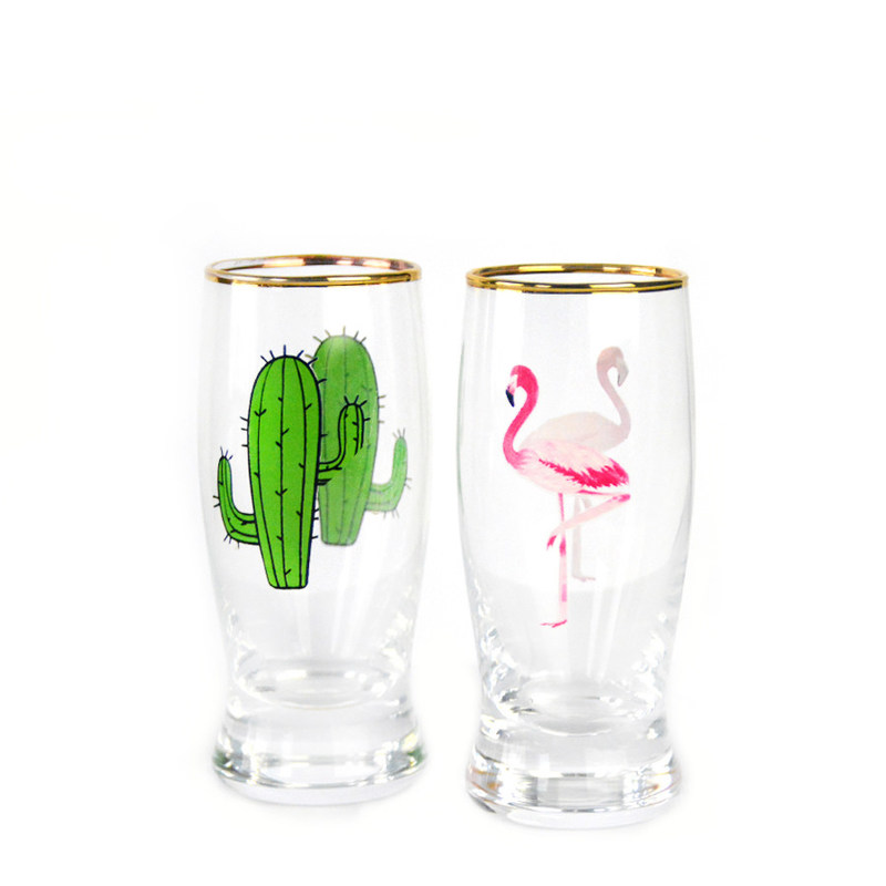 kualitas Color Decal Printed Unique Shot Glasses pabrik