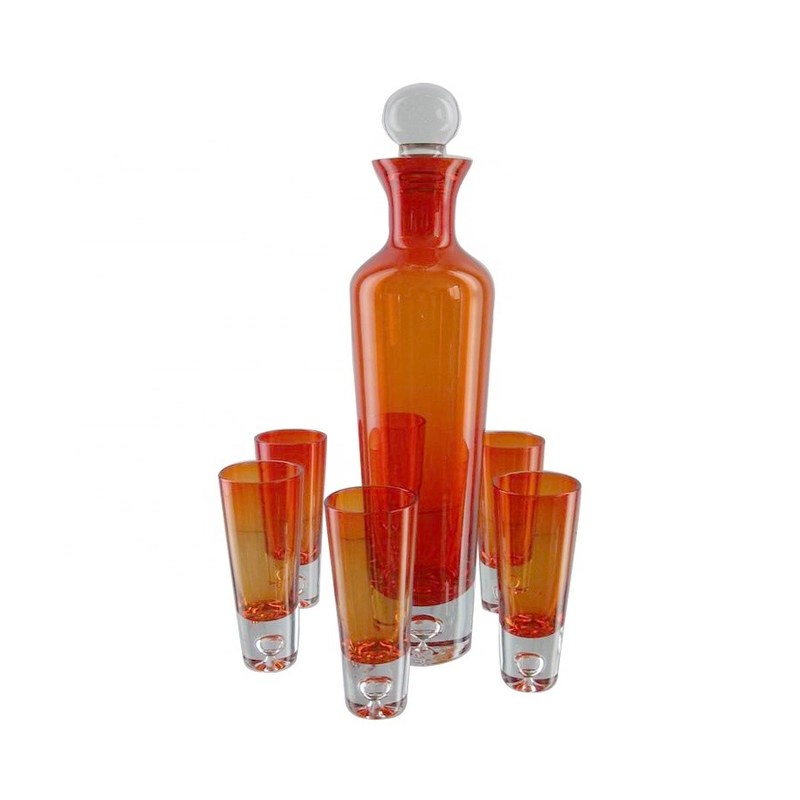 kualitas Round Shape 6 Color Unique Shot Glass Set For Vodka pabrik