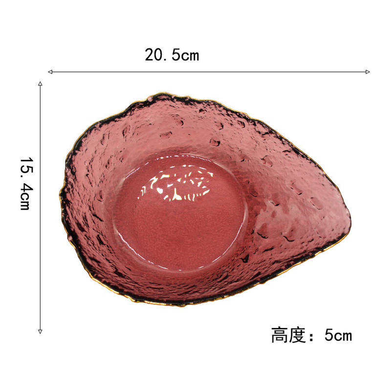 kualitas Irregular shaped Colored Creative Glass Charger Plates pabrik