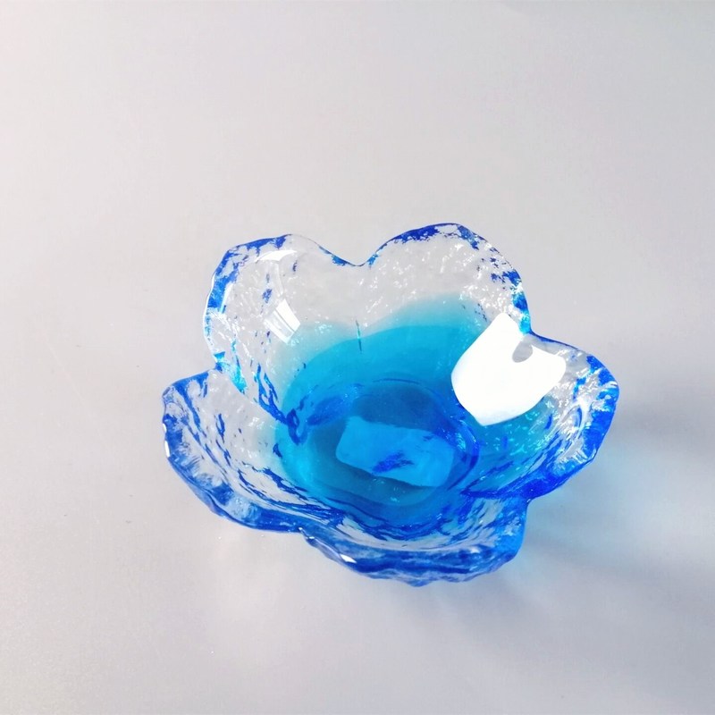 kualitas Ins Cherry Blossom Glass Sauce Plates For Dinner Table pabrik