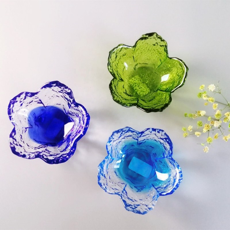 kualitas Ins Cherry Blossom Glass Sauce Plates For Dinner Table pabrik