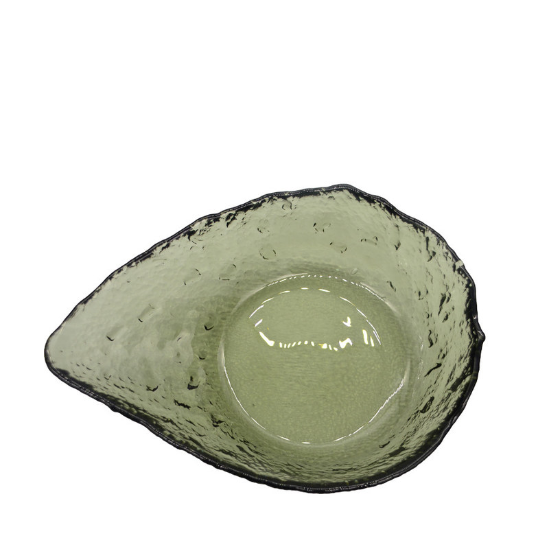 kualitas Exquisite Creative Water Drop Shape Glass Charger Plates pabrik