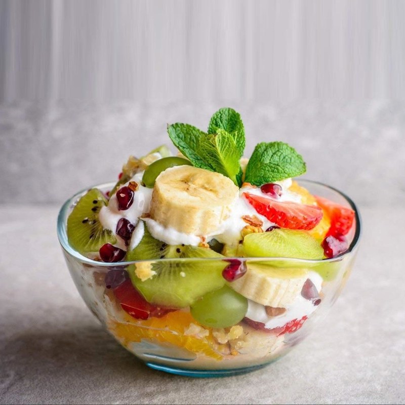 kualitas Transparent Durable Wave Rim Glass Charger Plates , Fruit Salad Glass Bowl pabrik