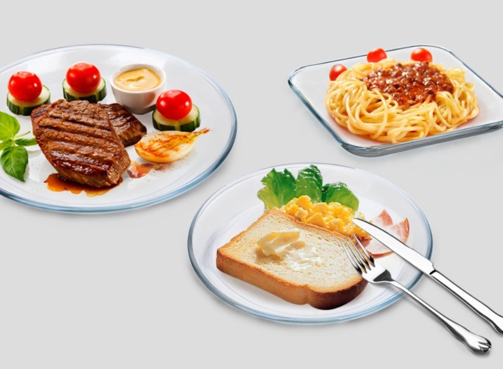 kualitas Heat Resistant Borosilicate Round Charger Plates For Micwave pabrik