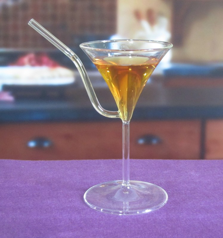 kualitas Borosilicate Vintage Cocktail Glasses With Straw pabrik