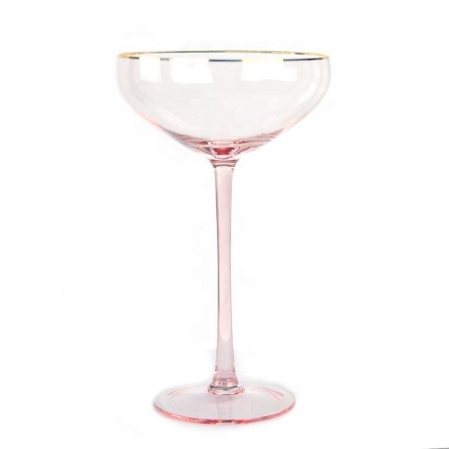kualitas Pink Crystal Cocktail Glasses pabrik