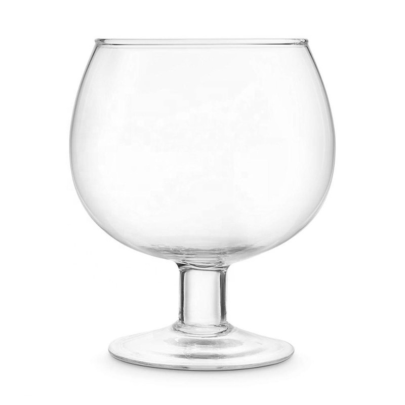 kualitas Handblown Giant Crystal Cocktail Glasses With Logo Decal pabrik