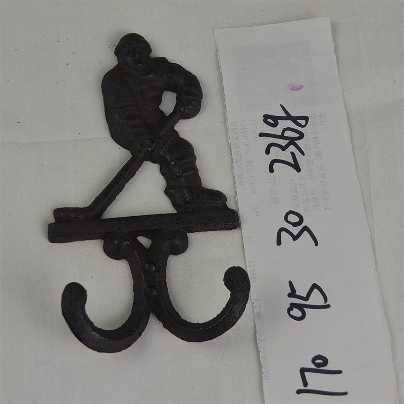 kualitas Ice Hockey Rustic Cast Iron Coat Hooks Cast Iron Crafts pabrik