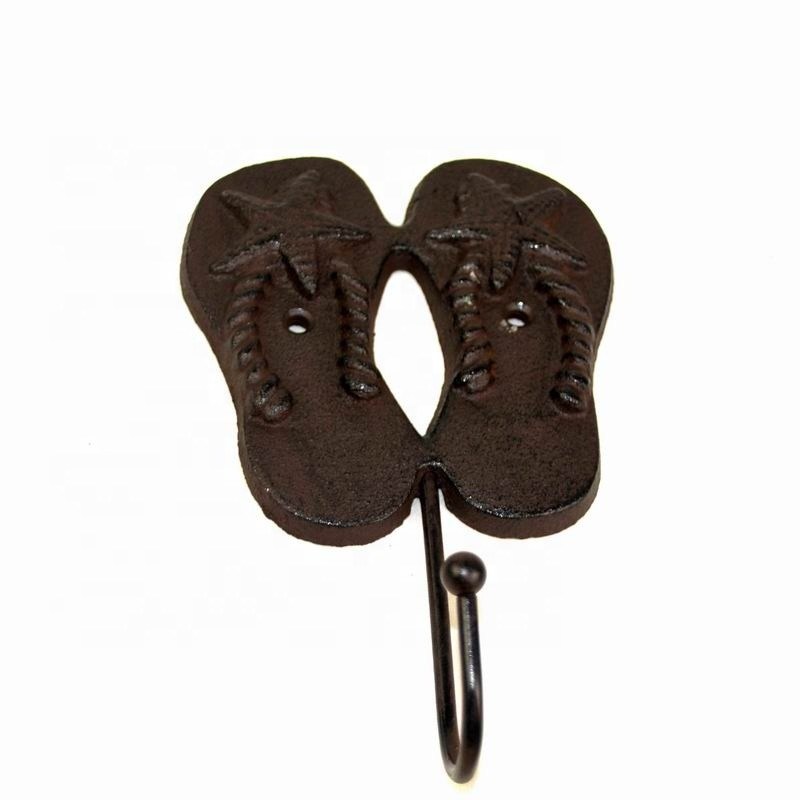 kualitas Home Decoration Wrought Iron Coat Hooks Cast Iron Crafts pabrik
