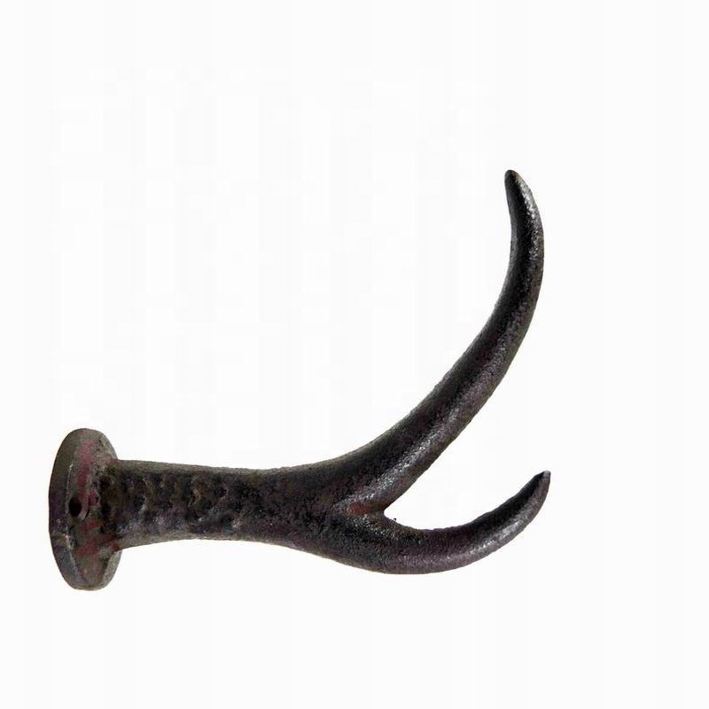 kualitas Deer Antler Cast Iron Wall Hooks Cast Iron Crafts Rust pabrik