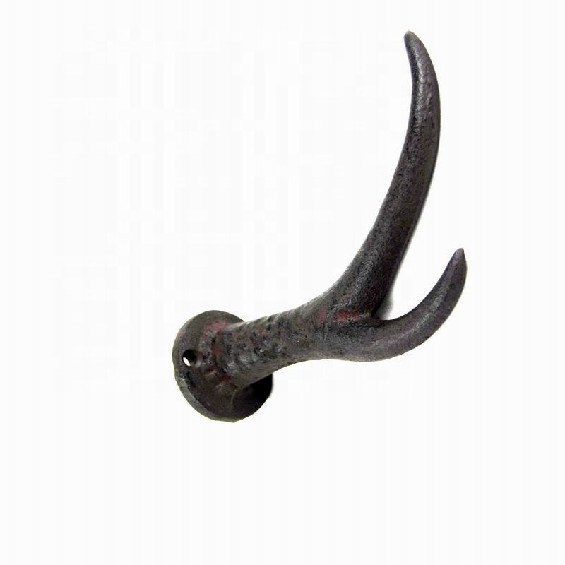 kualitas Deer Antler Cast Iron Wall Hooks Cast Iron Crafts Rust pabrik