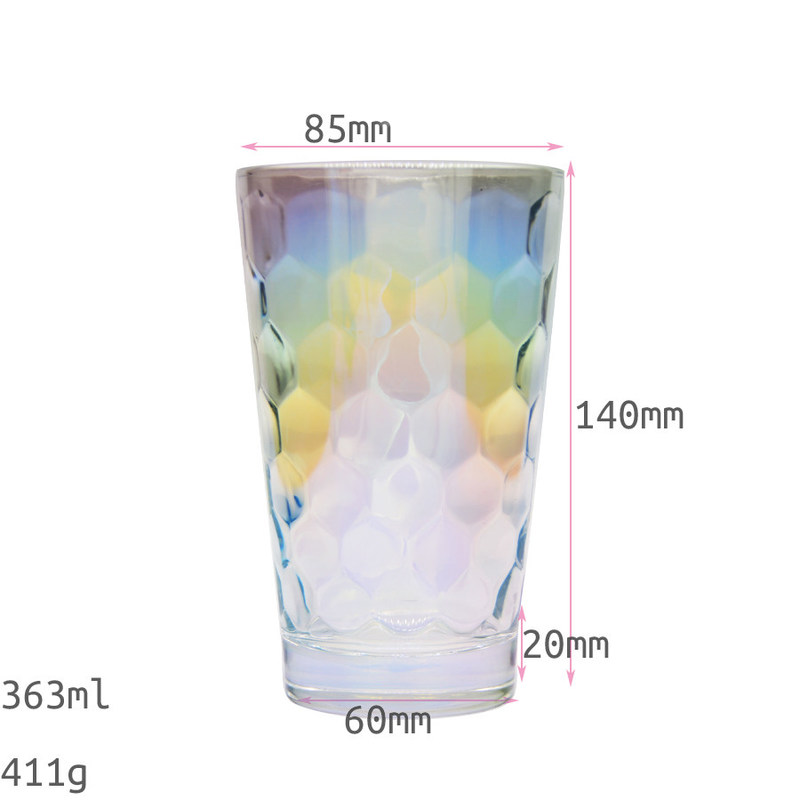 kualitas Iridescent Honeycomb Tumbler Drinking Glasses For Bar pabrik