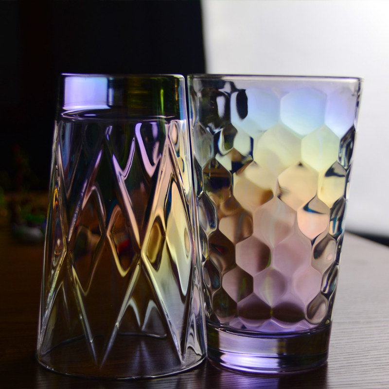 kualitas Iridescent Honeycomb Tumbler Drinking Glasses For Bar pabrik