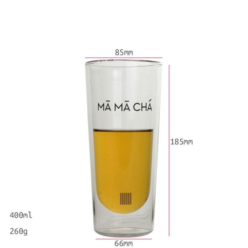 kualitas Double Wall Heat Resistant Round Tall Tumbler Glass pabrik