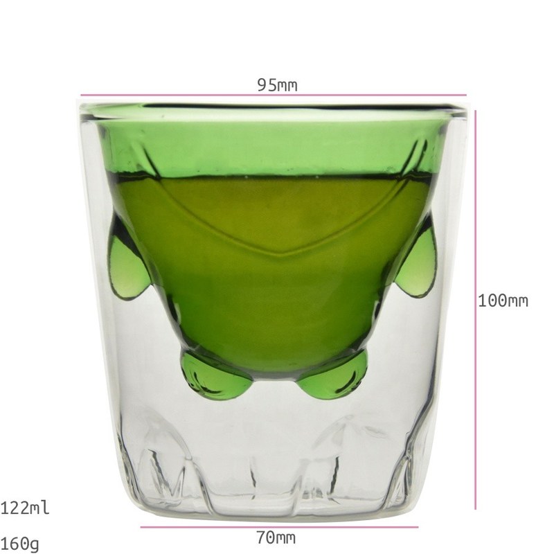 kualitas Green Borosilicate Double Layer Colored Drinking Glasses pabrik