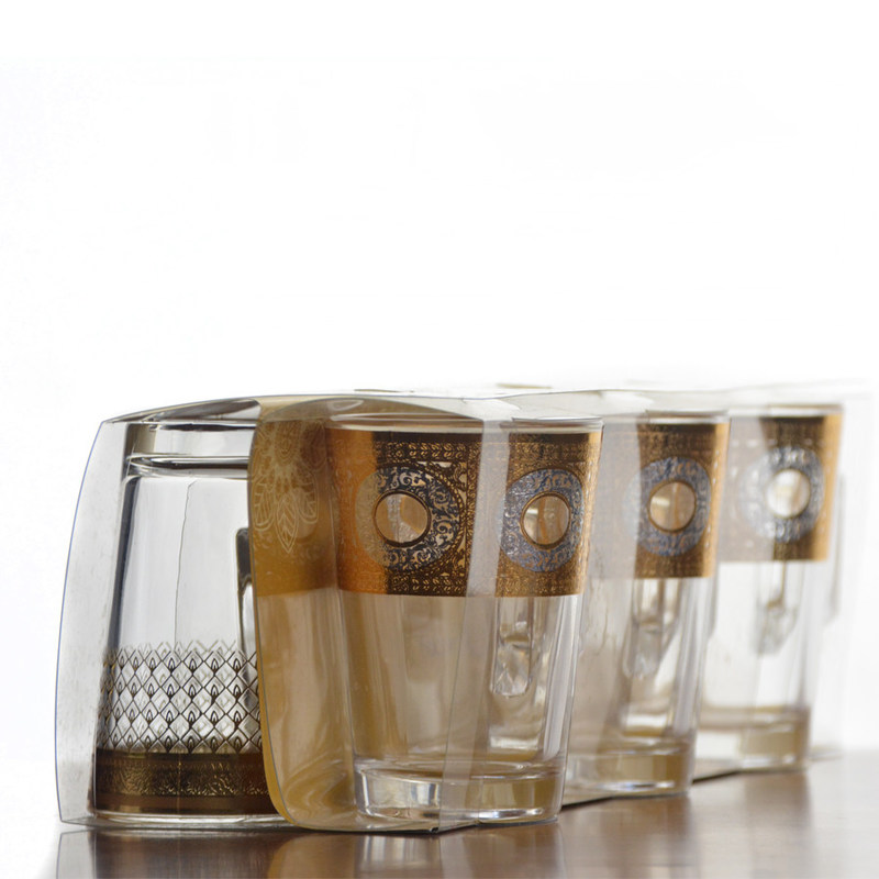 kualitas Golden Decorated Gold Decal Tumbler Drinking Glasses pabrik