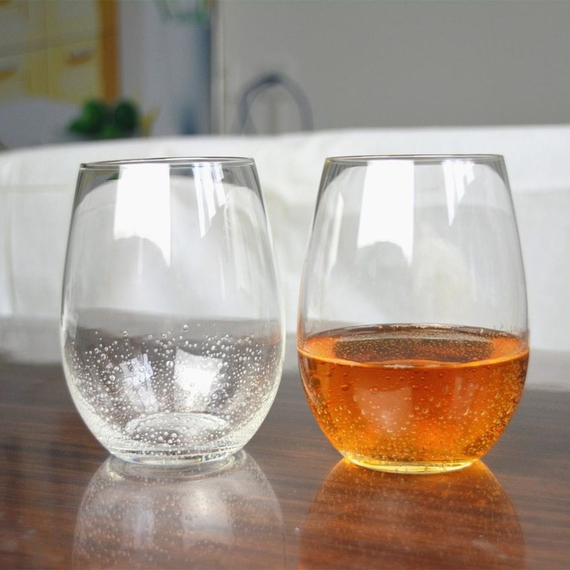 kualitas 500ml Transparent Stemless Whiskey Tumbler Glasses , Wine Glass Tumbler pabrik