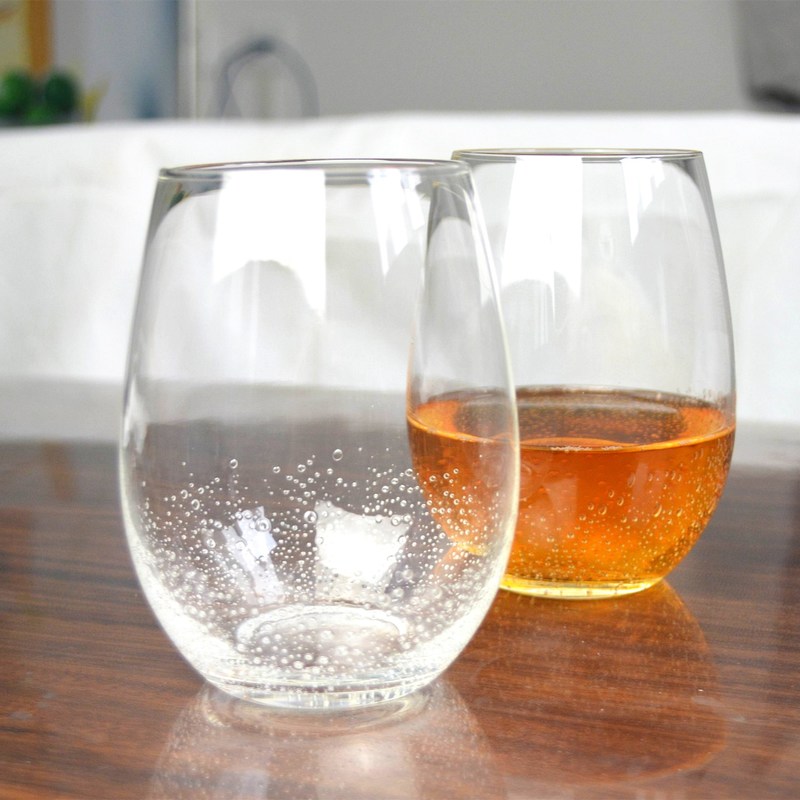 kualitas 500ml Transparent Stemless Whiskey Tumbler Glasses , Wine Glass Tumbler pabrik