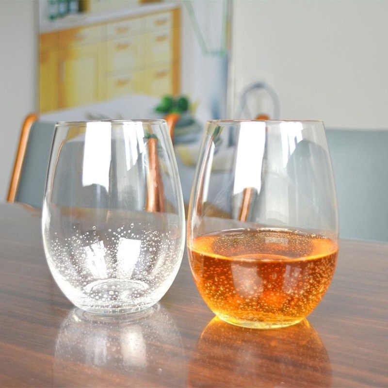 kualitas 500ml Transparent Stemless Whiskey Tumbler Glasses , Wine Glass Tumbler pabrik